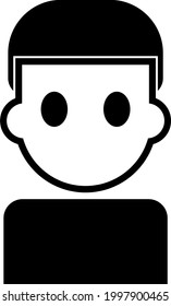 Color de ícono blanco y negro vectorizado de un hombre simbolizado con varios peinados y cara de pelo