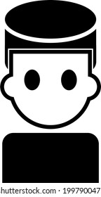 Color de ícono blanco y negro vectorizado de un hombre simbolizado con varios peinados y cara de pelo