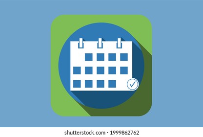 Vectorized calendar, editable schedule for any day and month of the year. in blue, white and green