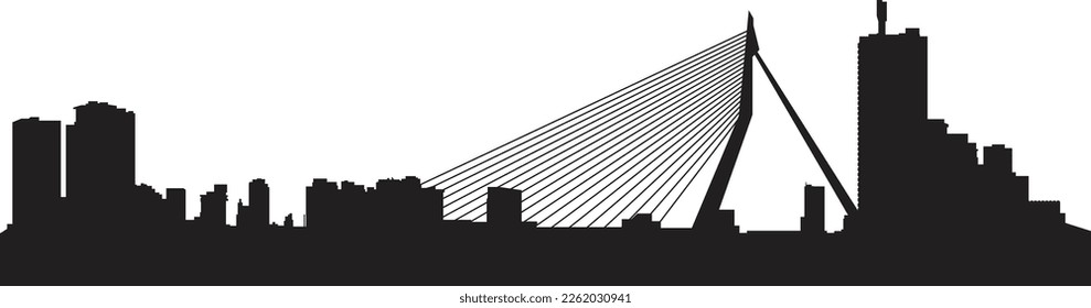 Vectorized and cleaned Rotterdam city skyline