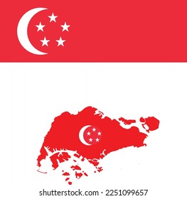 Vectorized and cleaned
Singapore flag and map