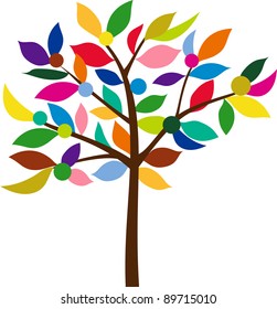 Vectorized Color Tree Stock Vector (Royalty Free) 89715010