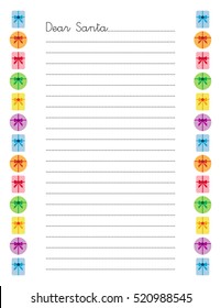 vectorized Dear Santa Christmas Gifts Letter (US Letter version)