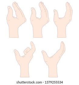 Vectorized drawing of a hand with spread fingers at different distances. Perfect template for cards, text container for layouts.