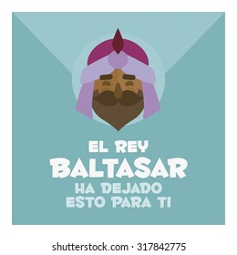 vectorized envelope on a green background. text: king Balthazar left this for you.
