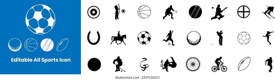 VECTORIZED FILL ICON OF EDITABLE ALL SPORTS