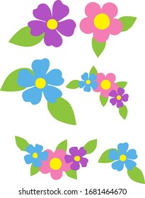 
I vectorized flowers and leaves