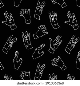 Vectorized Hand Drawings In Bizarre Poses (Pattern)