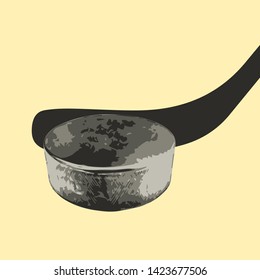 Vectorized hockey puck and stick.