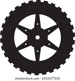 Ilustración vectorizada de una rueda de Carrito negra