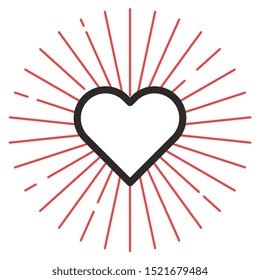 vectorized illustration of a heart and red lights