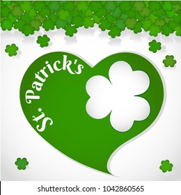 vectorized illustration of shamrocks, happy saint patricio day, clover.