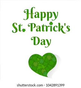 vectorized illustration of shamrocks, happy saint patrick day, clover.
