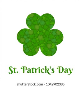 vectorized illustration of shamrocks, happy saint patrick day, clover.