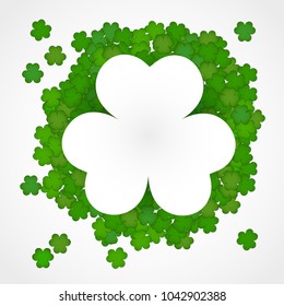 vectorized illustration of shamrocks, happy saint patrick day, clover.