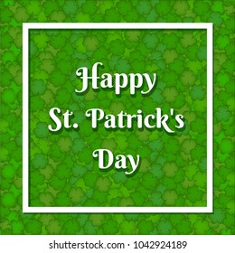 vectorized illustration of shamrocks, happy saint patrick day, clover.