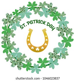 vectorized illustration of shamrocks, happy saint patrick day, clover.
