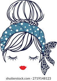 Imagen vectorizada de la cara de una chica hermosa para la decoración o serigrafía.
