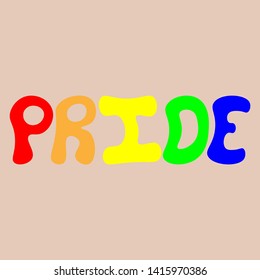 Vectorized image of the word pride. 