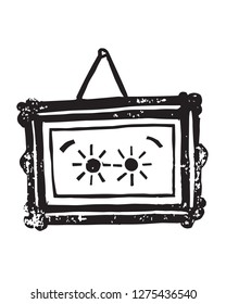 Vectorized linoleum print of a  picture frame