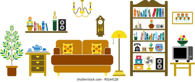 vectorized living room