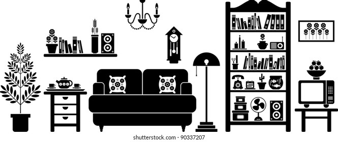 Vectorized living room