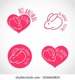 Vectorized non animal testing icons, no animal testing signals