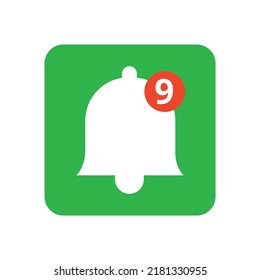 vectorized notification icon. Element design for social media, notification sign, 9 new message vector icon.