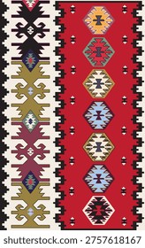 Vectorized old kilim from Pirot Serbia