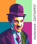 Vectorized portraits of Charlie Chaplin
