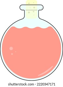 vectorized potions, with corks, almost empty and full, red.