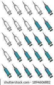 Vectorized rating of vaccination. Five stars alternative. 