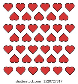 vectorized red hearts background texture