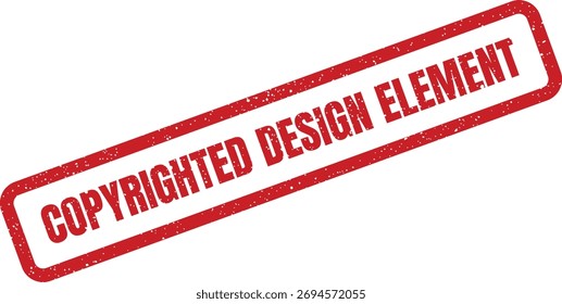 Un sello de tinta roja vectorizada con un efecto grunge afligido, perfecto para resaltar la protección legal de los Elementos de diseño individuales y los bienes digitales.