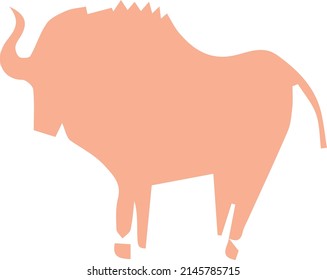 
bisonte de arte rock vectorizado en naranja