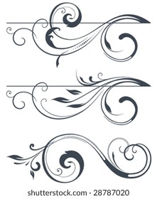 Vectorized Scroll Design. Elements can be ungrouped for easy editing.