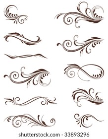 Vectorized Scroll Design. Elements can be ungrouped for easy editing.