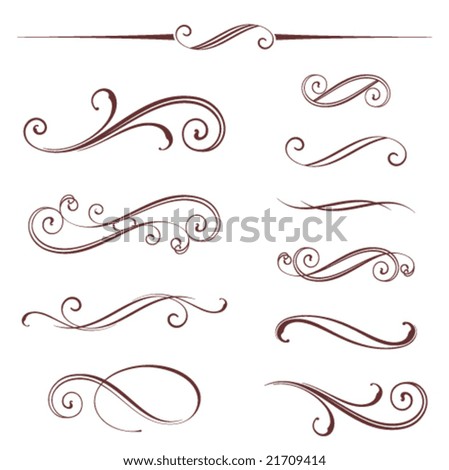 Vectorized Scroll Design. Elements can be ungrouped for easy editing.