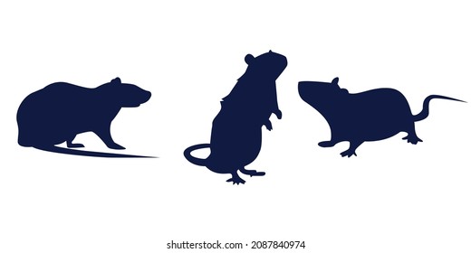 Silueta vectorizada de animales, ilustración vectorial, ratón vectorizado.