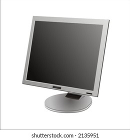 vectorized silver lcd monitor