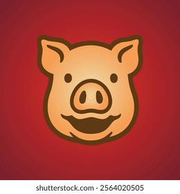 Vectorized simple pig icon Chinese pig head illustration