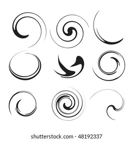 Vectorized Swirl Elements Design For Easy Editing, Vector Illustration