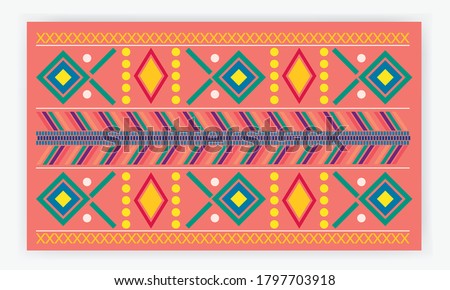 Vectorized textile background inspired by a typical Guatemalan costume. Colorful minimalist and modern pattern of Guatemalan culture. Ethnic, mayan, culture