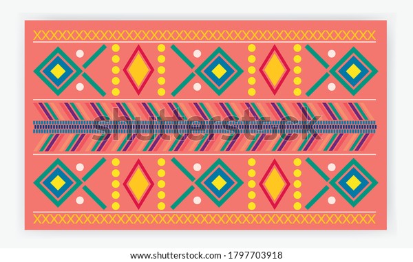 Vectorized textile background\
inspired by a typical Guatemalan costume. Colorful minimalist and\
modern pattern of Guatemalan culture. Ethnic, mayan,\
culture