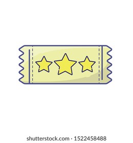 vectorized ticket with a yellow star