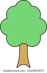 vectorized tree with shadow and plenty of crown