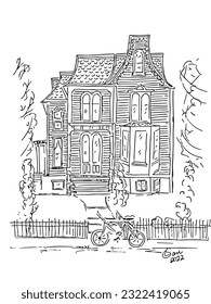 Vectorized victorian house for coloring