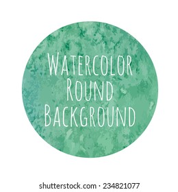 vectorized watercolor blue-green background round shape