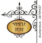 Vectorized wrought iron sign bracket