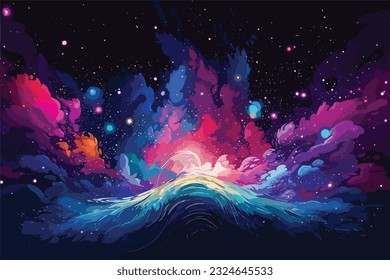 vectorizer Galaxy art illustration gradient effect banner rendering shape astrology saturated deep cloud surreal infinity style blur rainbow heaven pattern composition fractal background